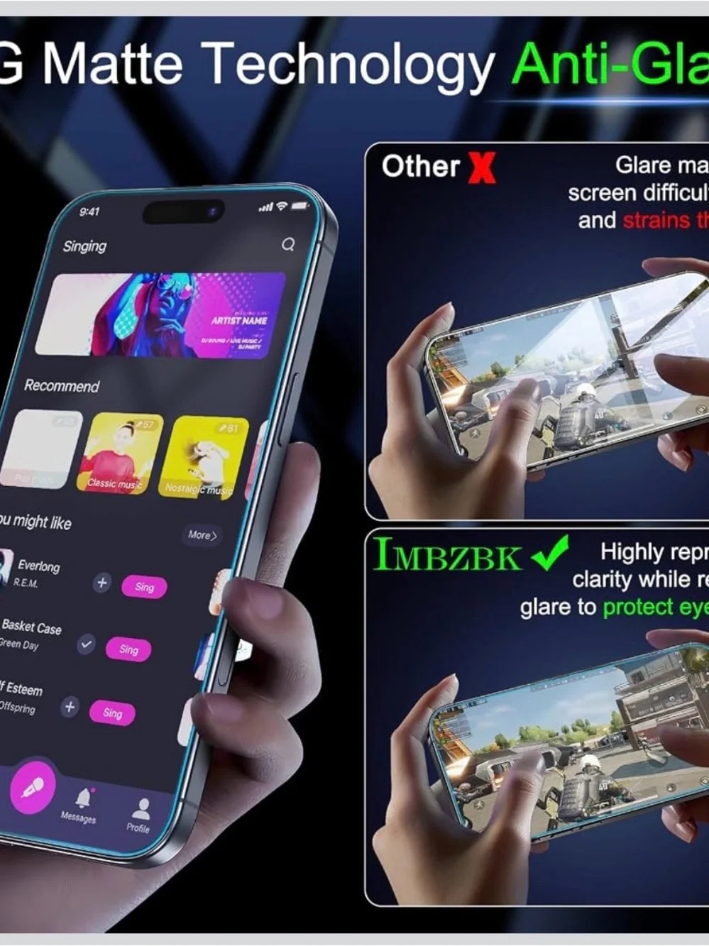 IMBZBK 3 Screen Protector +3 camera Lens for iPhone 17 PRO tempered Glass NEW